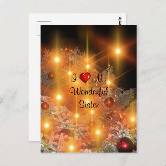 Ich Liebe meine wunderbare Schwester Postkarte (Vorne/Hinten)