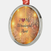 Ich Liebe meine wunderbare Tante - Weihnachts-Gold Silbernes Ornament (Links)
