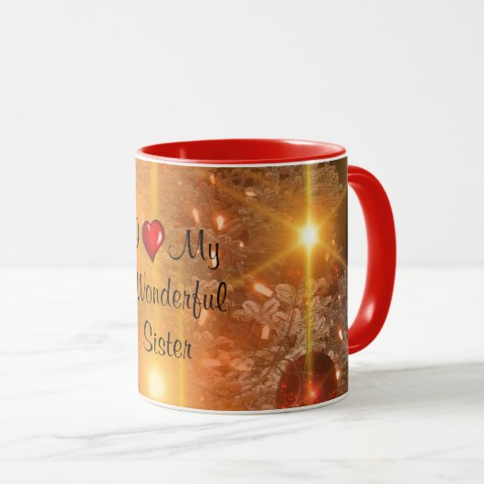 Ich liebe meine wundervolle Schwester Tasse (VorderseiteRechts)
