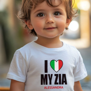 ICH LIEBE MEINE ZIA Geschenk für italienische Tan Baby T-shirt