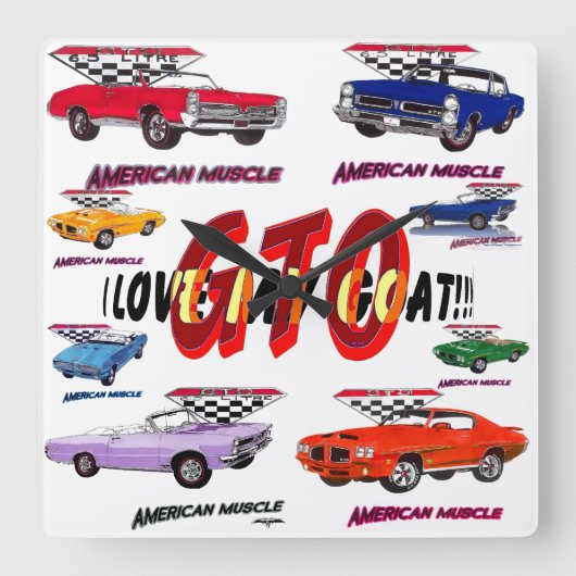 Ich Liebe meine Ziegenmauer Quadratische Wanduhr (Vorderseite)