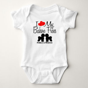 Ich Liebe meine ZWEI Bichon-Krisen Baby Strampler