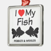 Ich Liebe meine zwei Fische Silhouette Ornament Aus Metall (Links)