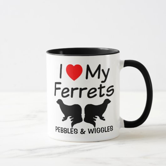 Ich Liebe meine ZWEI Frettchen Tasse (Rechts)