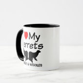 Ich Liebe meine ZWEI Frettchen Tasse (Vorderseite Links)