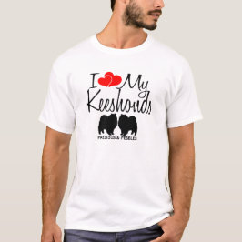 Ich Liebe meine zwei Keeshond-Hunde T-Shirt
