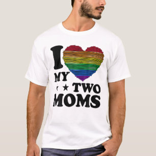 Ich Liebe meine zwei Mamas T-Shirt LGBT Gay Lesbia