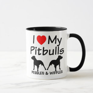 Ich Liebe meine ZWEI Pitbull Hunde Tasse