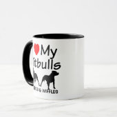 Ich Liebe meine ZWEI Pitbull Hunde Tasse (Vorderseite Links)