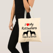 Ich Liebe meine ZWEI Rottweiler Tragetasche (Vorderseite (Produkt))