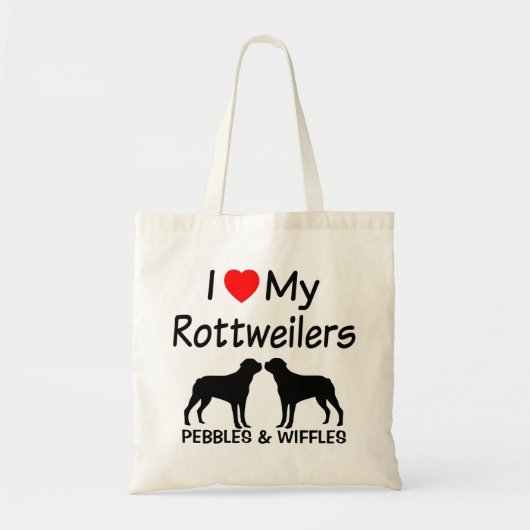 Ich Liebe meine ZWEI Rottweiler Tragetasche (Vorne)