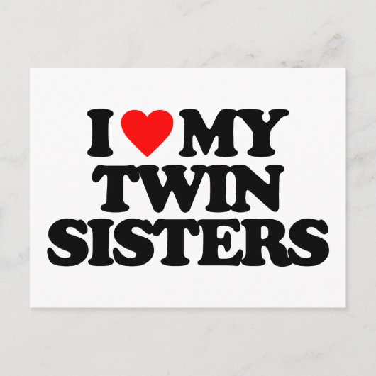 ICH LIEBE MEINE ZWEI SCHWESTER POSTKARTE (Vorderseite)