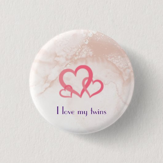 Ich Liebe meine Zwillinge Button (Vorderseite)