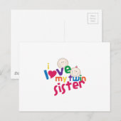 Ich Liebe meine Zwillingsschwester Postkarte (Vorne/Hinten)