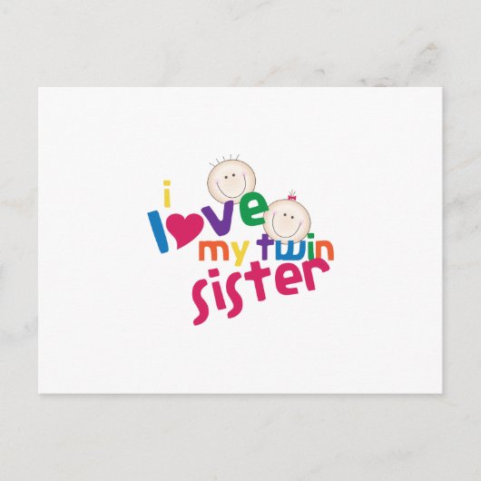 Ich Liebe meine Zwillingsschwester Postkarte (Vorderseite)