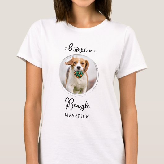 Ich Liebe meinem Beagle Personalisiert Hunde Hund T-Shirt