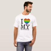 Ich Liebe meinem Freund LGBT Fahne Herz Valentinst T-Shirt (Vorne ganz)