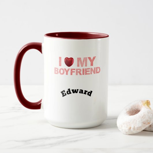 Ich Liebe meinem Freund zwei Töne Tasse (Mit Donut)