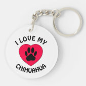 Ich Liebe meinem Hund störte Version Schlüsselanhänger (Rückseite)