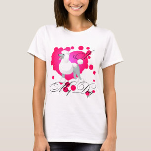 Ich Liebe meinem Hund T - Shirt weiße Poodle