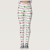 Ich Liebe meinem Hund Weihnachten Leggings (Vorderseite)