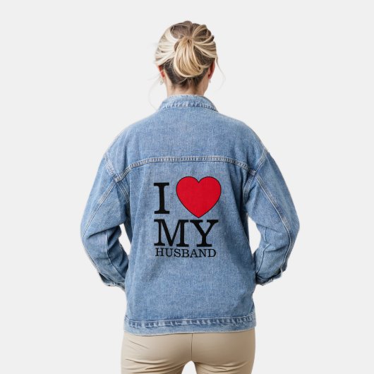 Ich Liebe meinem Mann Herz Valentinstag Zolltext Jeansjacke (Modell)
