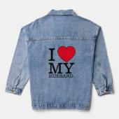 Ich Liebe meinem Mann Herz Valentinstag Zolltext Jeansjacke (Rückseite)