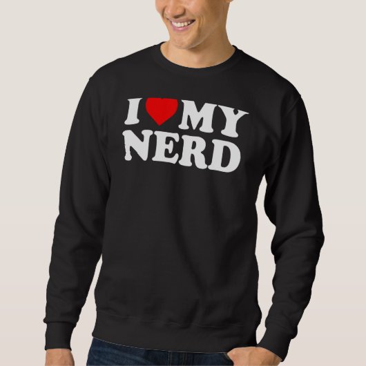 Ich Liebe meinem Nerd Rotes Herz Sweatshirt (Vorderseite)