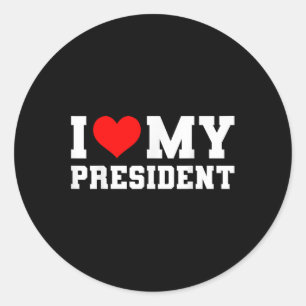 Ich Liebe meinem Präsidenten Donald Trump 2024 Ich Runder Aufkleber
