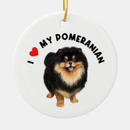 Ich Liebe meinem Spitz Niedlich Spitz Welpen Hund  Keramik Ornament