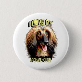 Ich liebe meinen Afghanischen Windhund – Elegantes Button