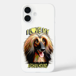 Ich liebe meinen Afghanischen Windhund – Elegantes iPhone 16 Hülle