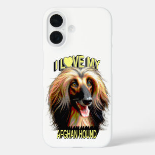 Ich liebe meinen Afghanischen Windhund – Elegantes iPhone 16 Hülle