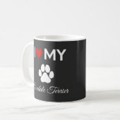 Ich Liebe meinen Airedale Terrier Hund Sondertext Kaffeetasse (Vorderseite Links)