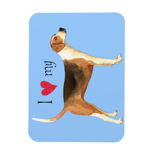 Ich Liebe meinen American Foxhound Magnet (Vertikal)