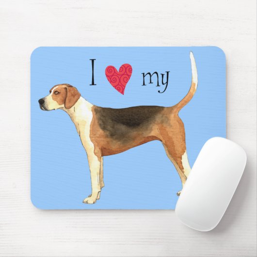Ich Liebe meinen American Foxhound Mousepad (Mit Mouse)