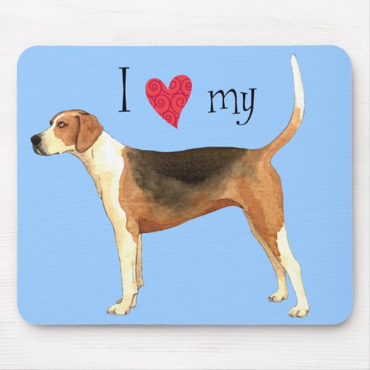 Ich Liebe meinen American Foxhound Mousepad (Vorne)