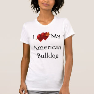 Ich liebe meinen amerikanischen Bulldog doppelt He T-Shirt