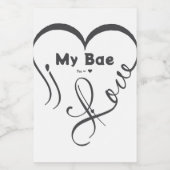 Ich liebe meinen Bae • Du = ♥ Lebensmitteletikett (Einzelnes Label)