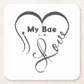 Ich liebe meinen Bae • Du = ♥ Rechteckiger Pappuntersetzer (Vorderseite)