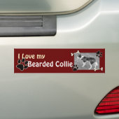 Ich Liebe meinen bärtigen Collie Autoaufkleber (Auf Auto)