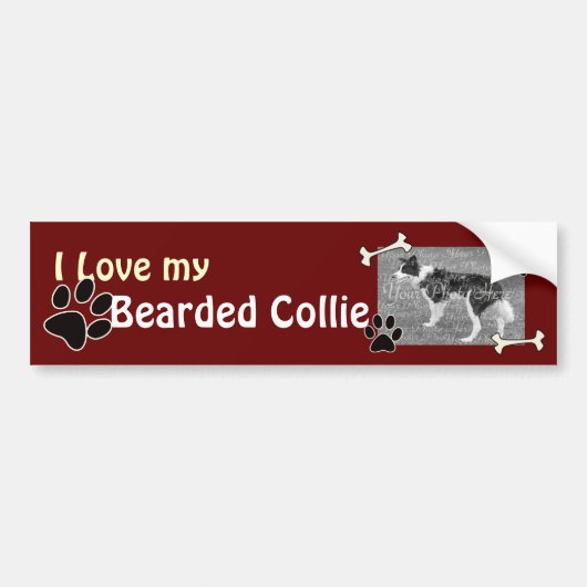 Ich Liebe meinen bärtigen Collie Autoaufkleber (Vorne)