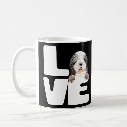 Ich Liebe meinen bärtigen Collie Hund Kaffeetasse (Links)