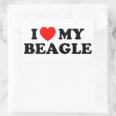 Ich Liebe meinen Beagle-Aufkleber Rechteckiger Aufkleber (Tasche)