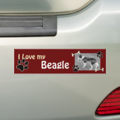 Ich Liebe meinen Beagle Autoaufkleber (Auf Auto)