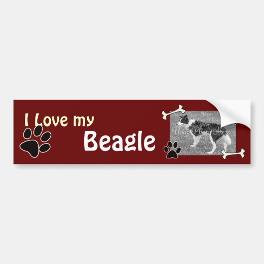 Ich Liebe meinen Beagle Autoaufkleber (Vorne)