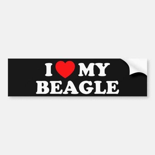 Ich Liebe meinen Beagle Autoaufkleber (Vorne)