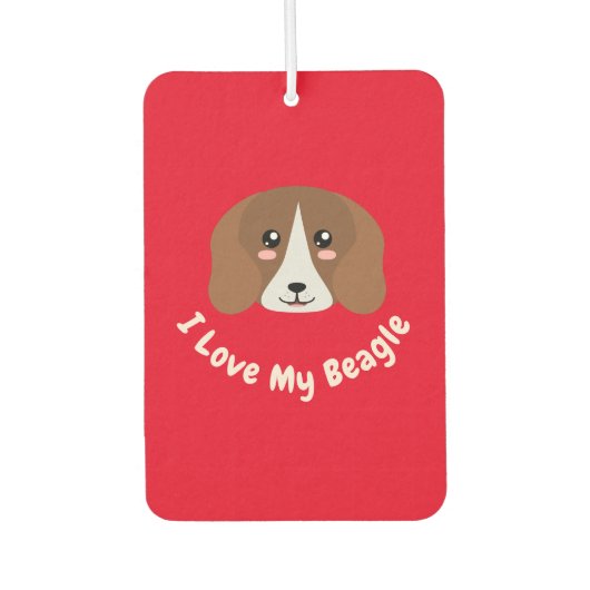 Ich Liebe meinen Beagle Autolufterfrischer (Vorderseite)