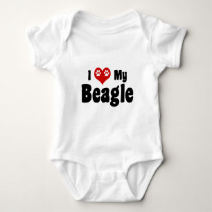 Ich Liebe meinen Beagle Baby Strampler