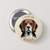 Ich liebe meinen Beagle  Button (Vorne & Hinten)